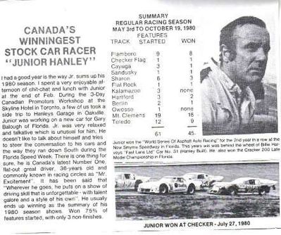 Canada's Winningest Stock Car Drivers Jr Hanley
photo credit Checker Flag Memories
www.checkerflagraceway.piczo.com
Keywords: Jr hanley image