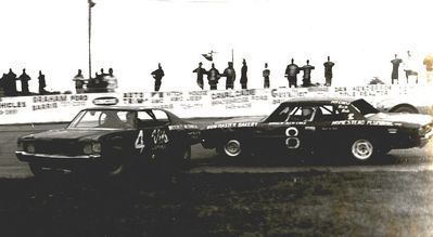 Bill Twaddle 4 and Ken Cole 8 at Barrie Speedway
Bill Twaddle 4 and Ken Cole 8 at Barrie Speedway

Photo Credit: Rod McLeod
Keywords: Bill Twaddle 4 and Ken Cole 8 Barrie Speedway